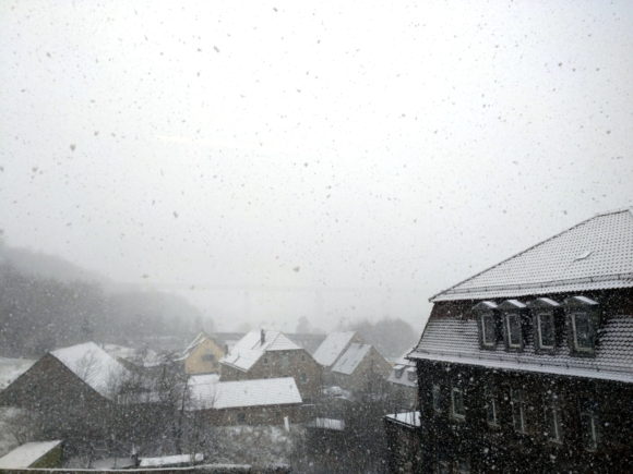 Marktbreit im dichten Schneetreiben