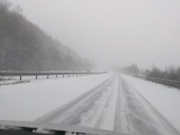 Rückahrt im Schnee