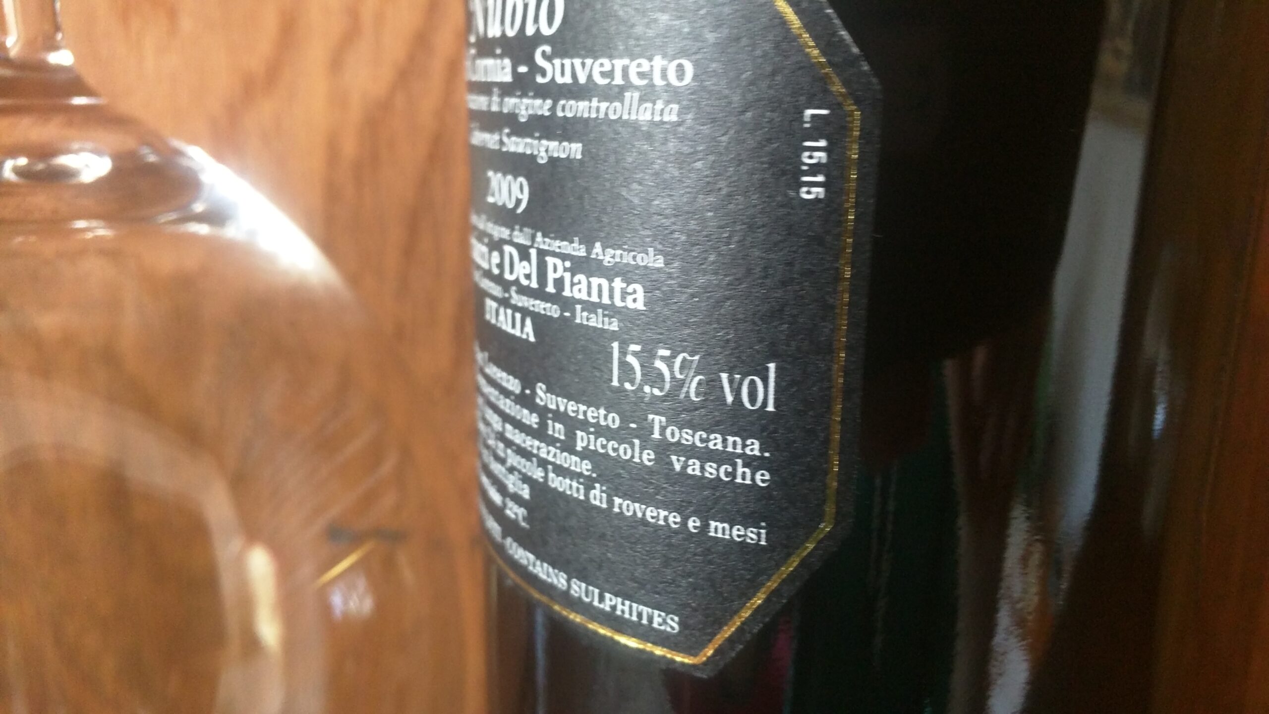 Wein mit 15,5% Alkoholgehalt