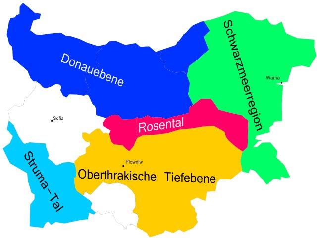 Weinbauregionen Bulgarien