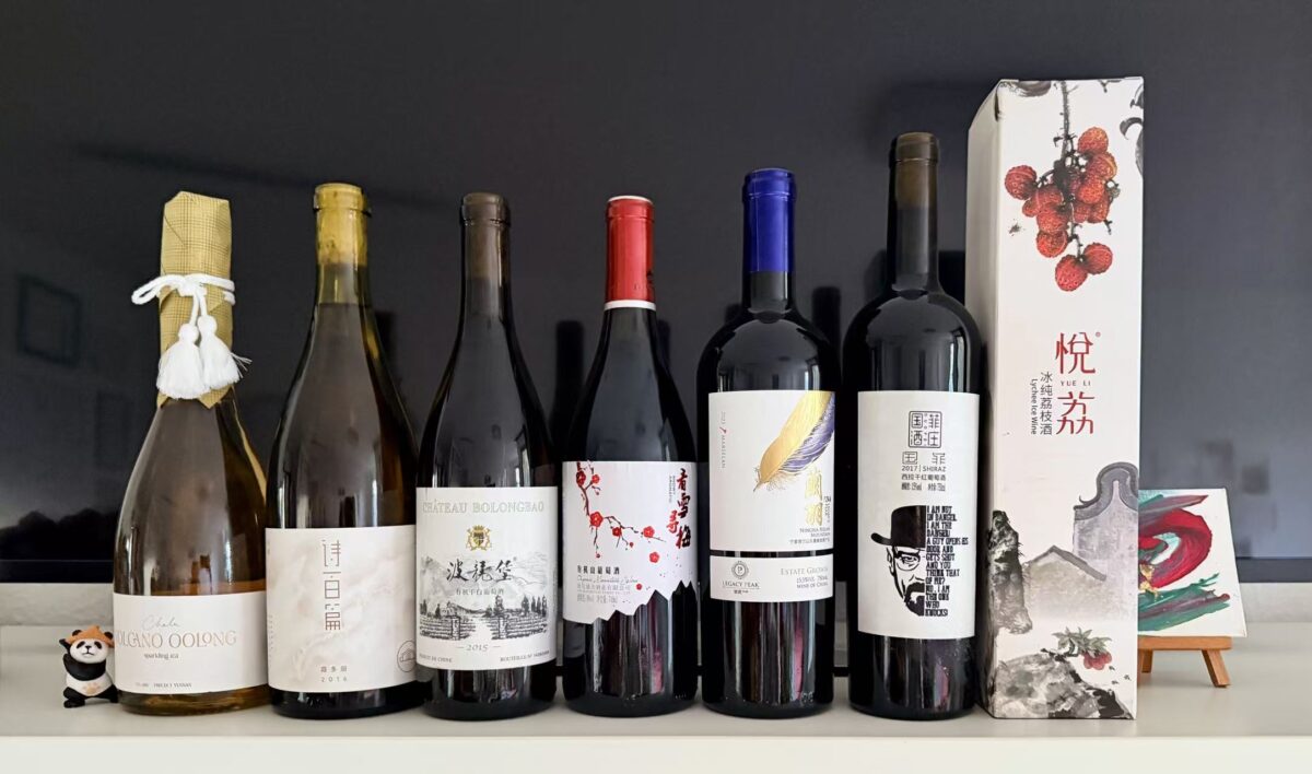 Aufstellung der chinesischen Verkostungsweine